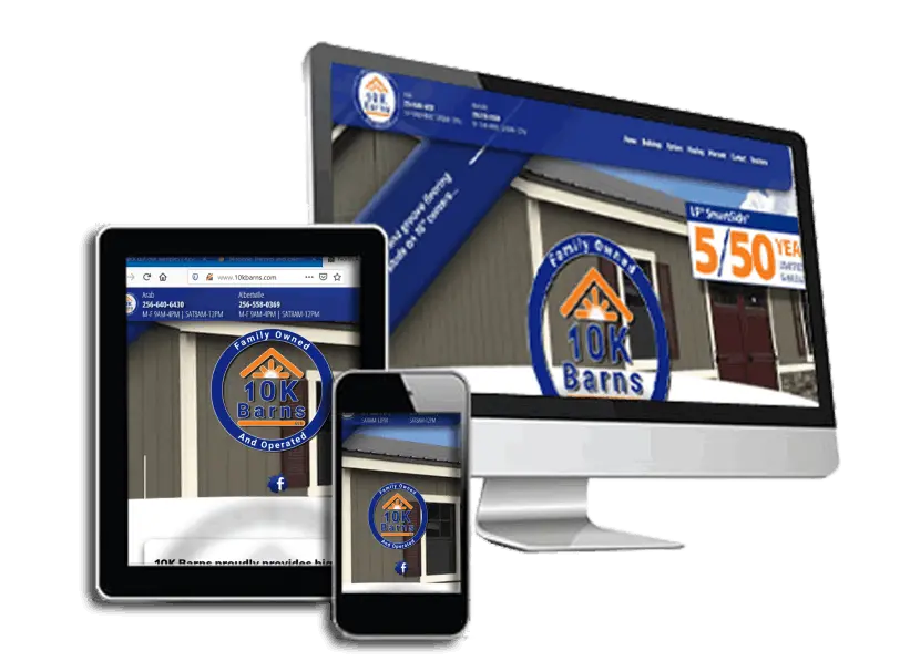Local construction company website built by Bama Web Design